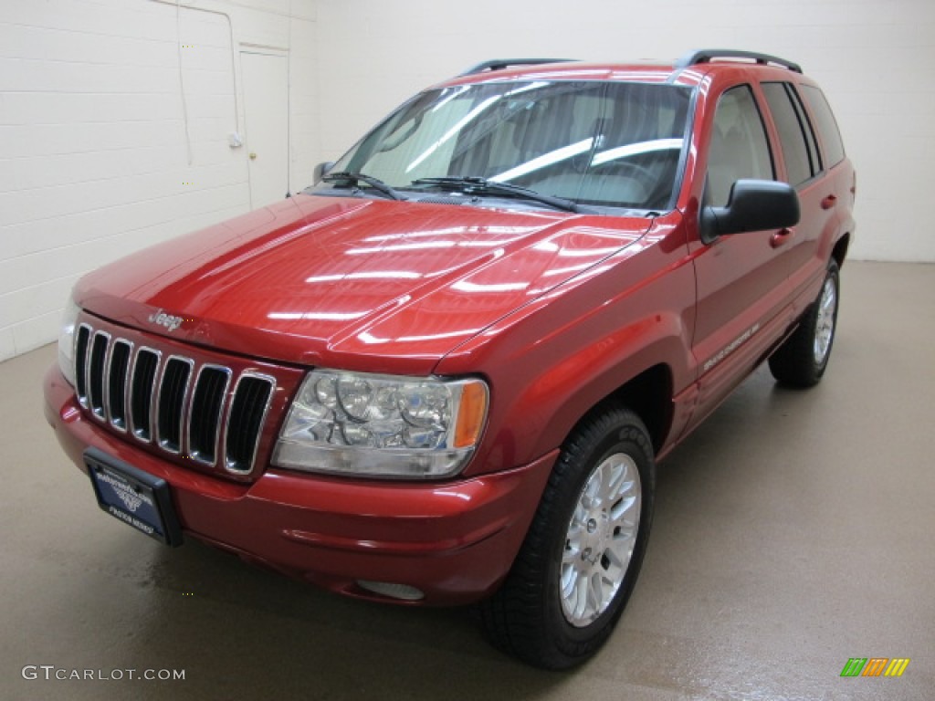 2002 Grand Cherokee Limited 4x4 - Inferno Red Tinted Pearlcoat / Sandstone photo #4