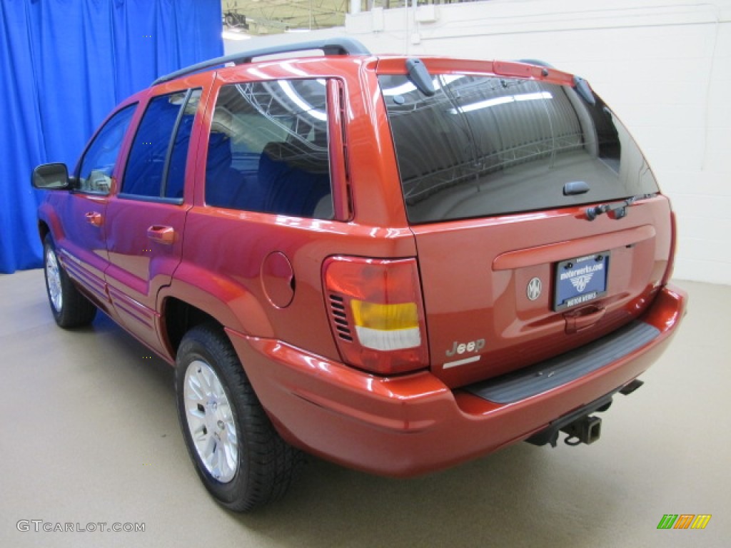 2002 Grand Cherokee Limited 4x4 - Inferno Red Tinted Pearlcoat / Sandstone photo #6