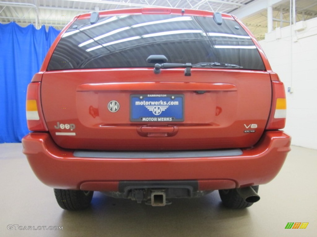 2002 Grand Cherokee Limited 4x4 - Inferno Red Tinted Pearlcoat / Sandstone photo #8