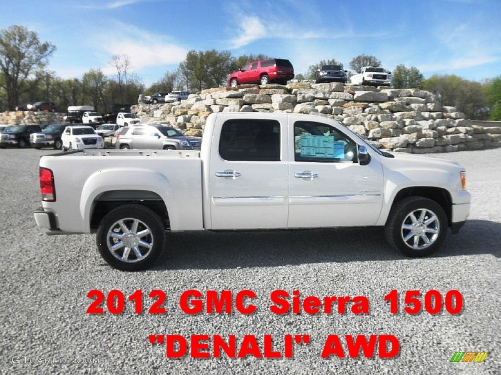 2012 Sierra 1500 Denali Crew Cab 4x4 - White Diamond Tricoat / Ebony photo #1