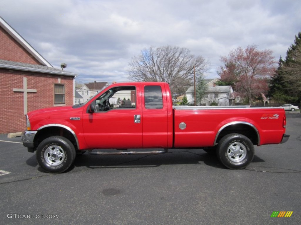 2004 F250 Super Duty XLT SuperCab 4x4 - Red / Medium Flint photo #1