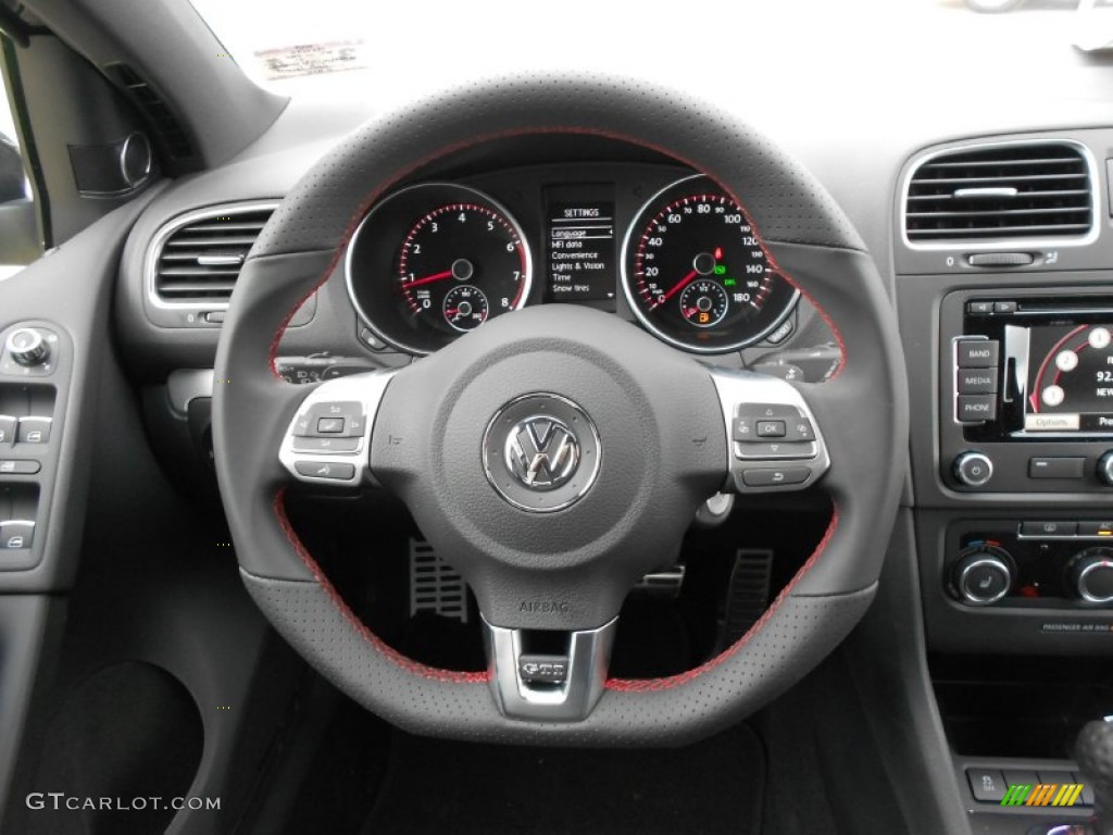2012 Volkswagen GTI 4 Door Autobahn Edition Titan Black Steering Wheel Photo #63081803