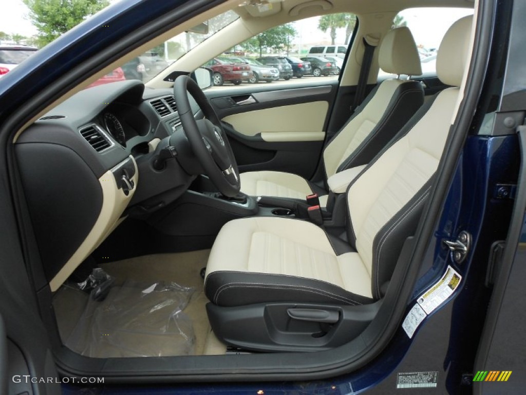 2 Tone Cornsilk/Black Interior 2012 Volkswagen Jetta SEL Sedan Photo #63083666