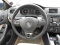 2 Tone Cornsilk/Black 2012 Volkswagen Jetta SEL Sedan Steering Wheel