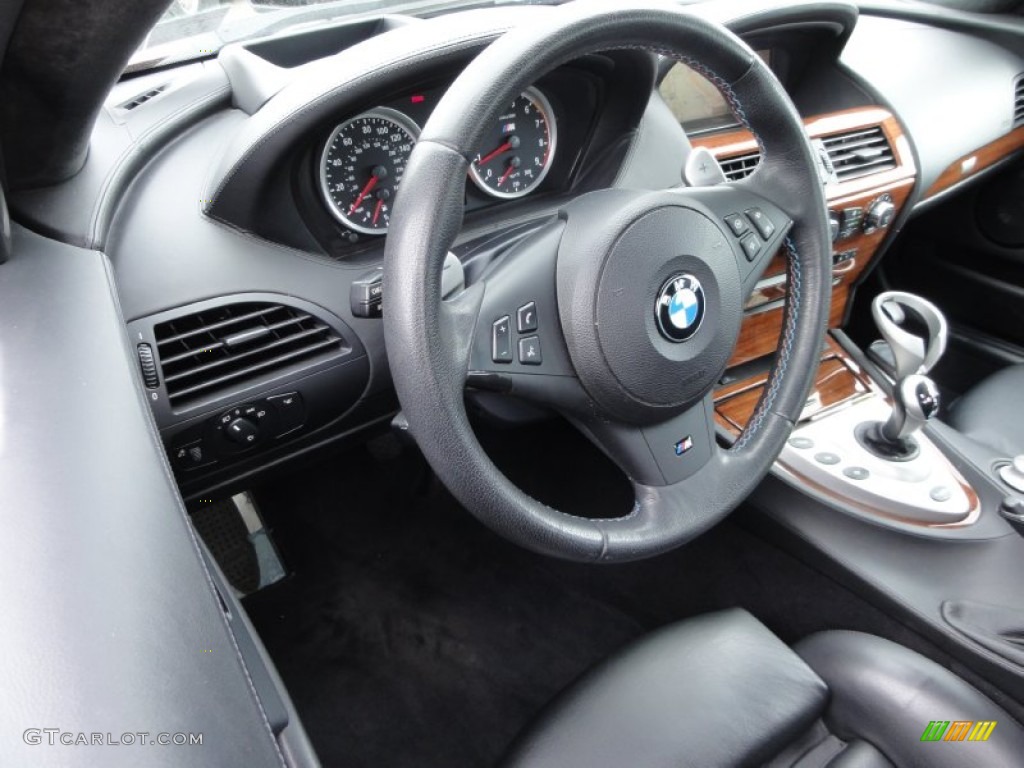 2006 BMW M6 Coupe Black Steering Wheel Photo #63084155