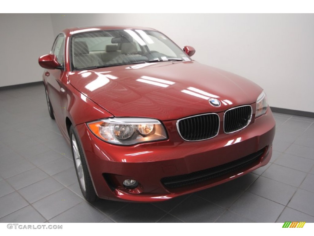 2012 1 Series 128i Coupe - Vermillion Red Metallic / Oyster photo #5