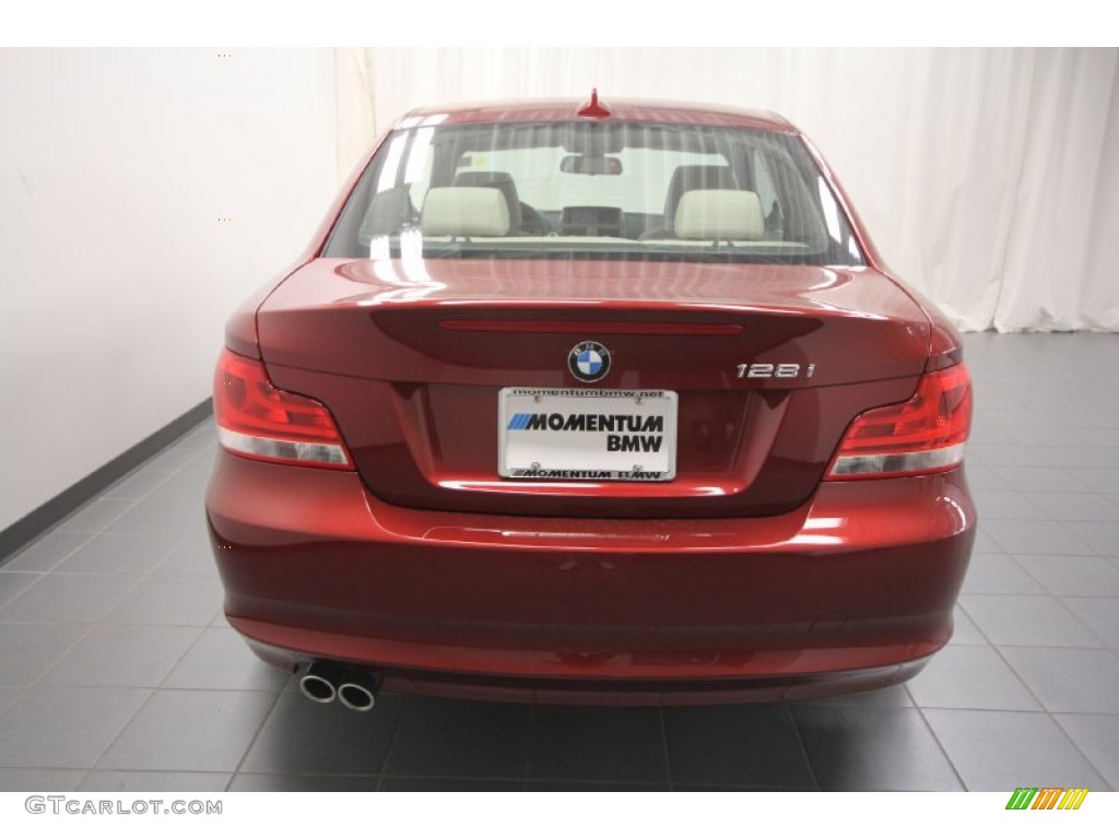 2012 1 Series 128i Coupe - Vermillion Red Metallic / Oyster photo #9
