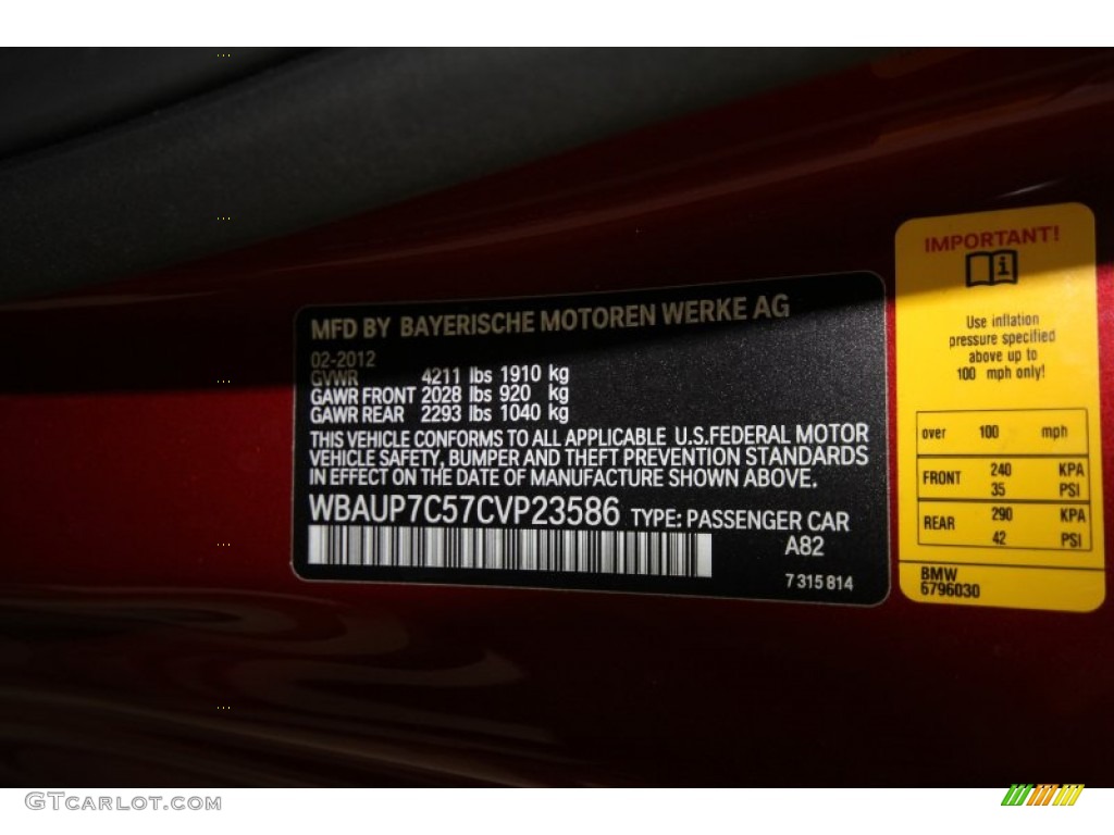 2012 1 Series 128i Coupe - Vermillion Red Metallic / Oyster photo #10