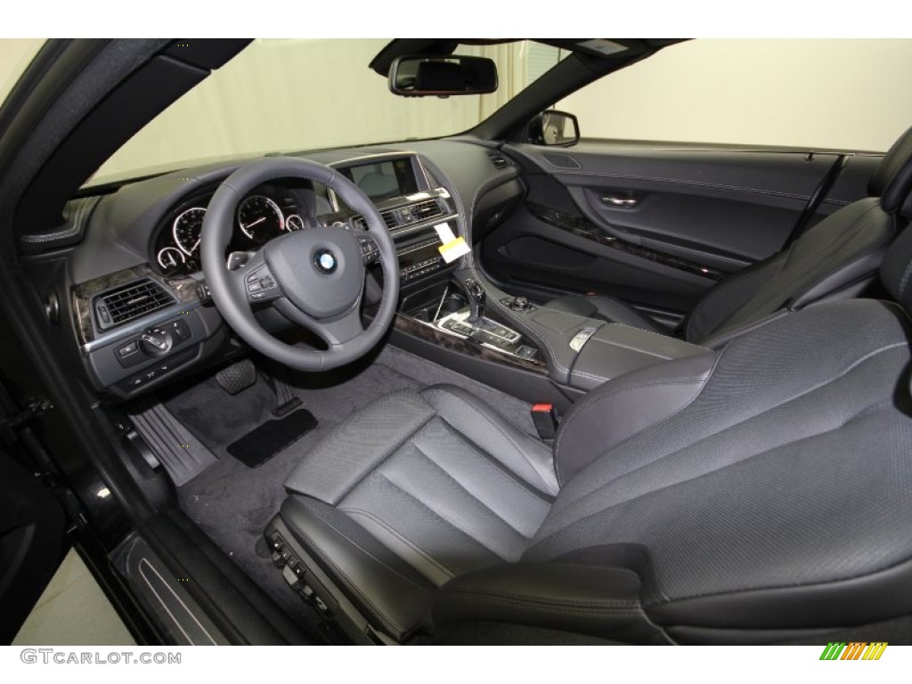 Black Nappa Leather Interior 2012 BMW 6 Series 650i Convertible Photo #63086633