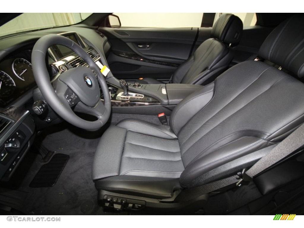 Black Nappa Leather Interior 2012 BMW 6 Series 650i Convertible Photo #63086711