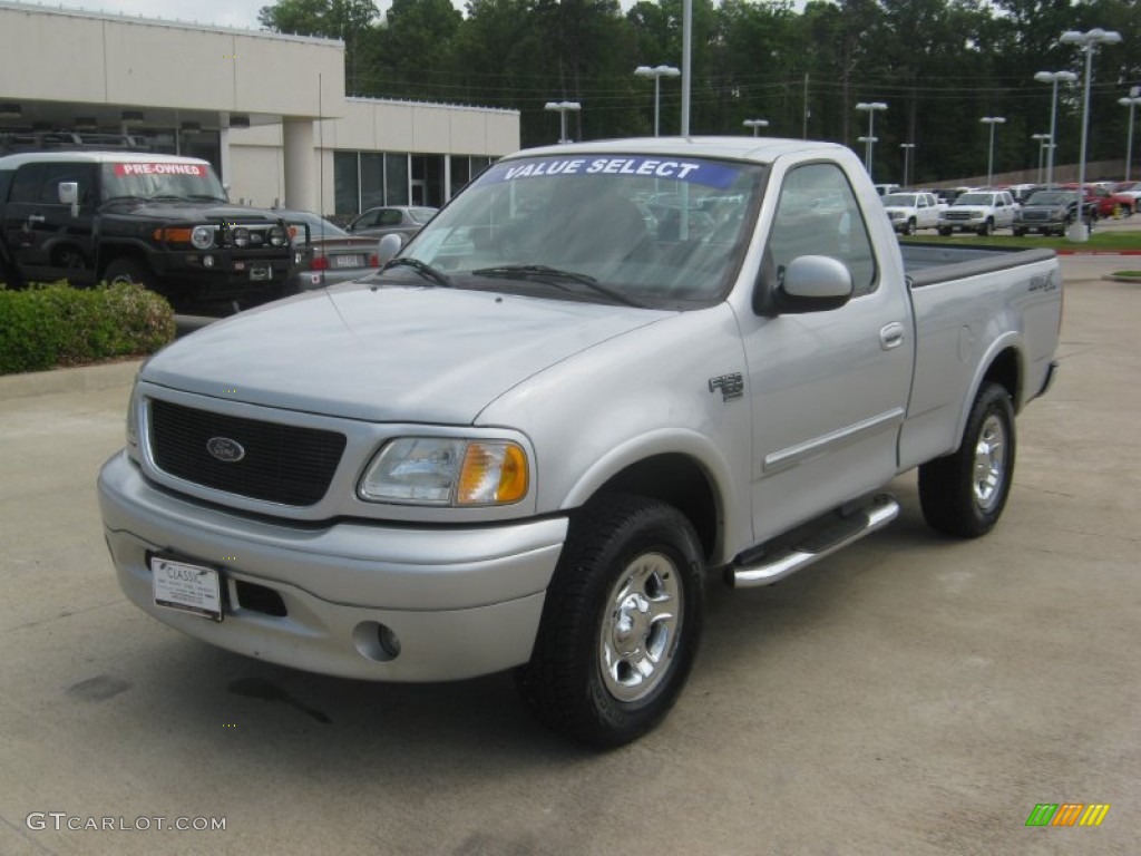 2003 F150 STX Regular Cab 4x4 - Silver Metallic / Medium Graphite Grey photo #1