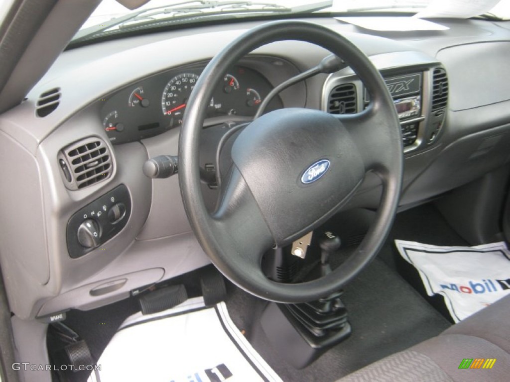 2003 Ford F150 STX Regular Cab 4x4 Medium Graphite Grey Steering Wheel Photo #63087341