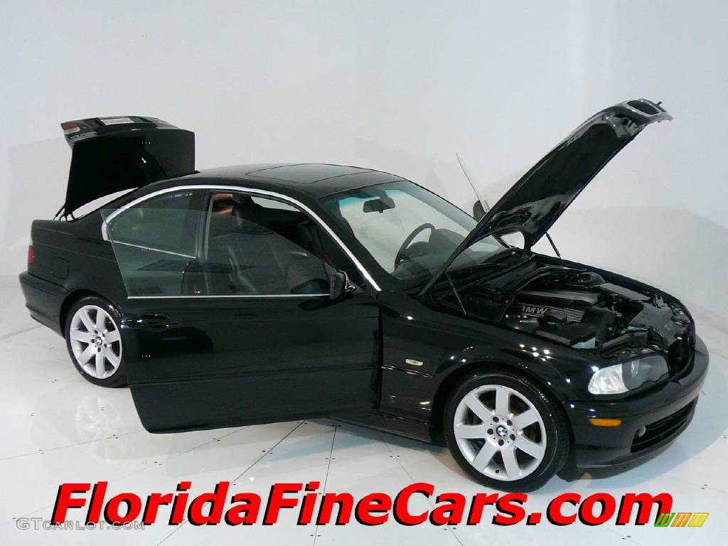 2003 3 Series 325i Coupe - Jet Black / Black photo #7