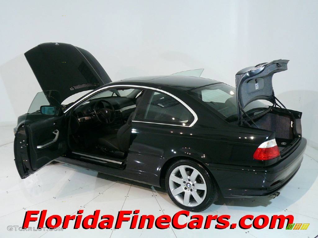2003 3 Series 325i Coupe - Jet Black / Black photo #8