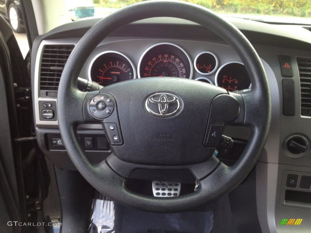 2010 Toyota Tundra TRD Rock Warrior Double Cab 4x4 Graphite Gray Steering Wheel Photo #63092099