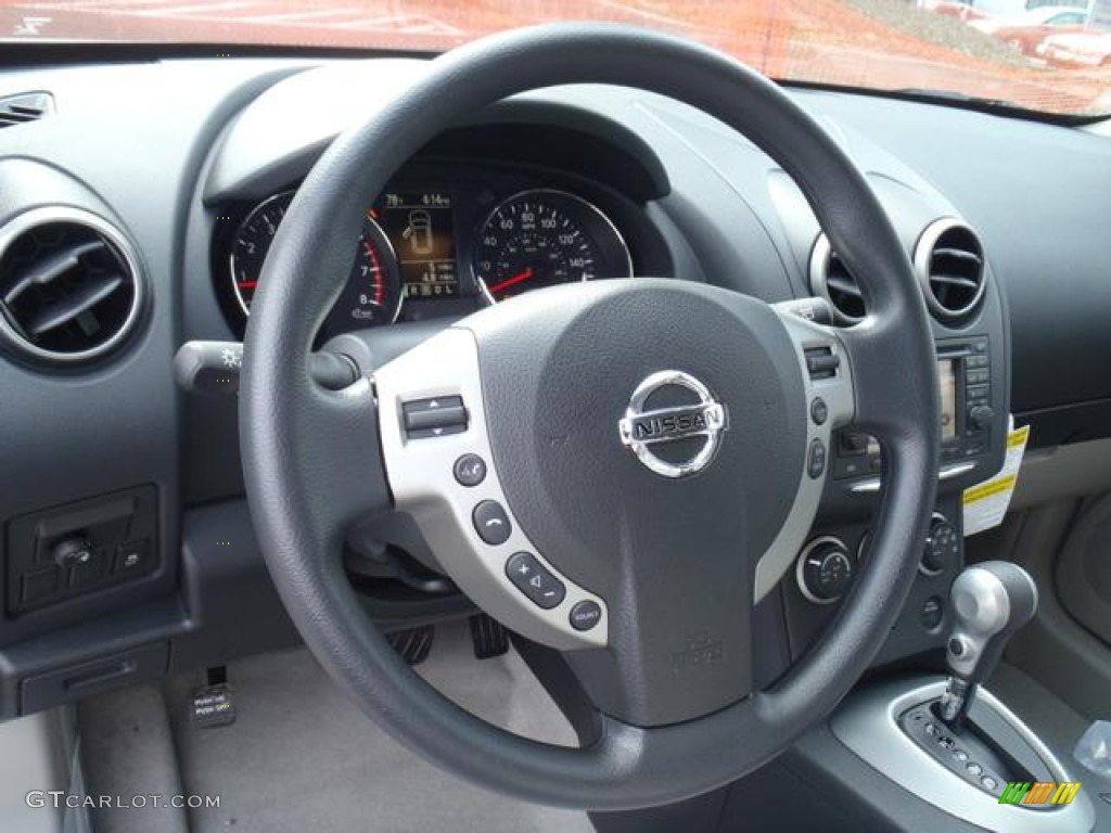 2012 Nissan Rogue SV Gray Steering Wheel Photo #63093491