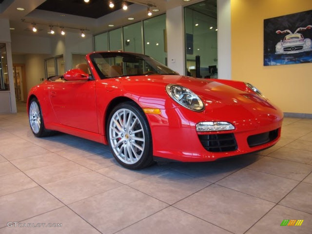 2009 911 Carrera S Cabriolet - Guards Red / Natural Brown photo #1