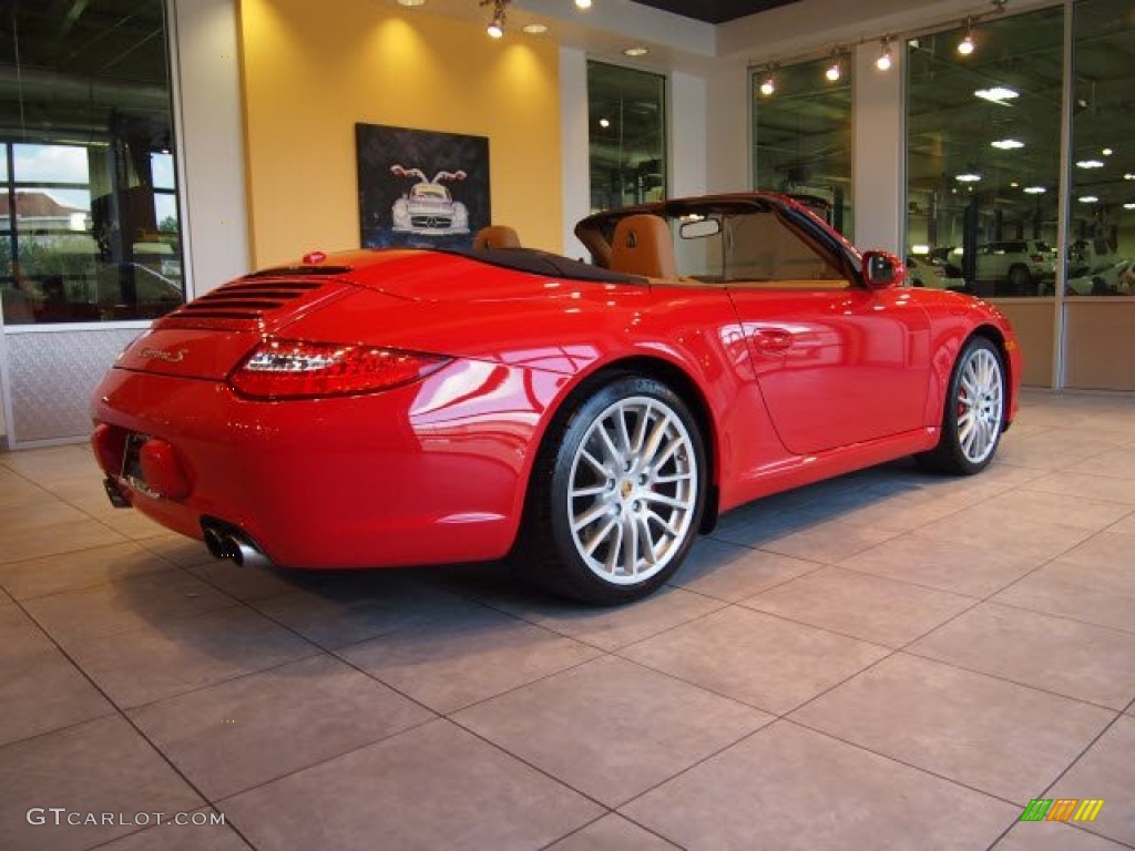 2009 911 Carrera S Cabriolet - Guards Red / Natural Brown photo #2