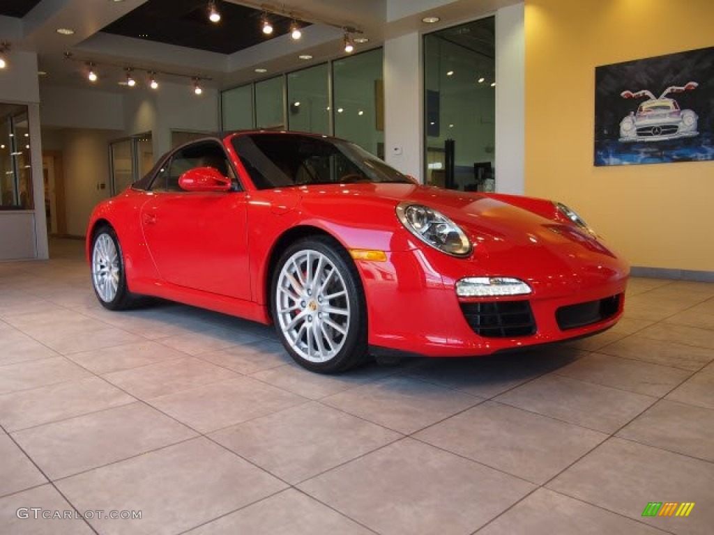 2009 911 Carrera S Cabriolet - Guards Red / Natural Brown photo #9