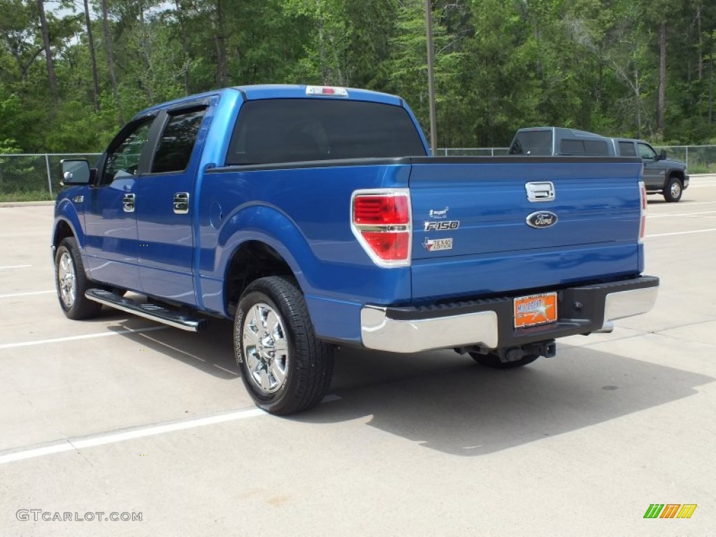 2010 F150 XLT SuperCrew - Blue Flame Metallic / Medium Stone photo #8