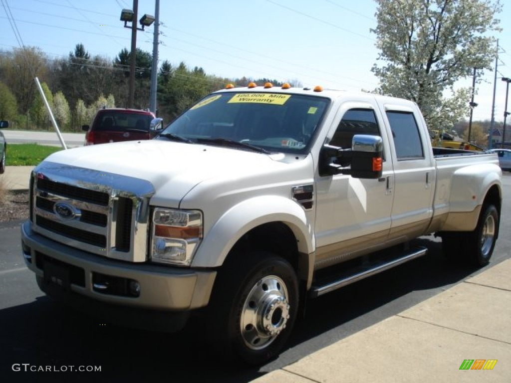 2009 F450 Super Duty King Ranch Crew Cab 4x4 Dually - Oxford White / Chaparral Leather photo #4