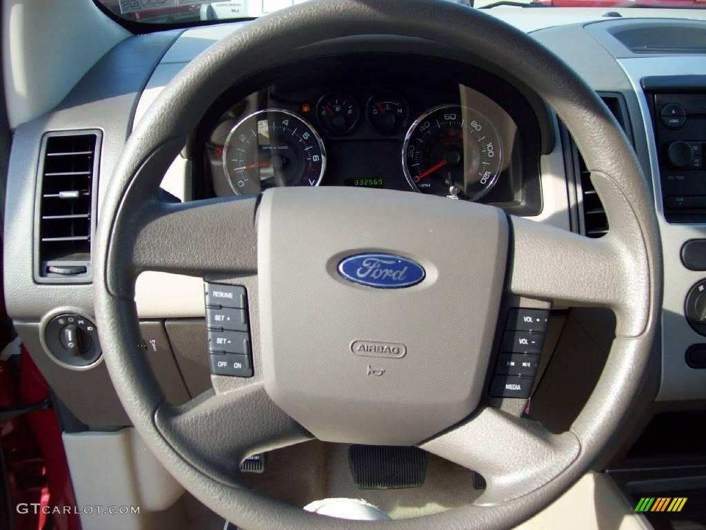2007 Ford Edge SE AWD Camel Steering Wheel Photo #6310544