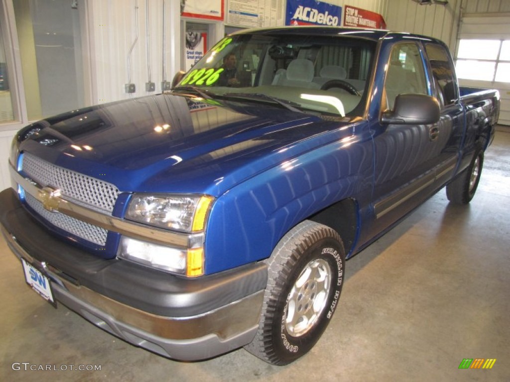 2003 Silverado 1500 Z71 Extended Cab 4x4 - Arrival Blue Metallic / Tan photo #2