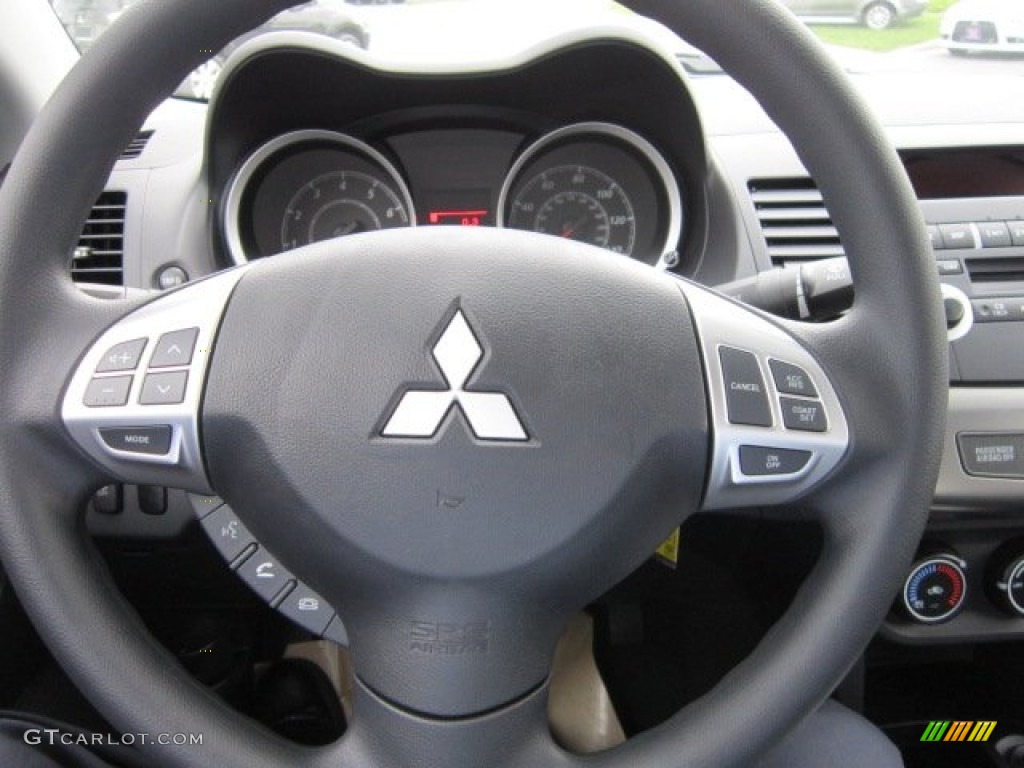 2012 Mitsubishi Lancer ES Black Steering Wheel Photo #63107678
