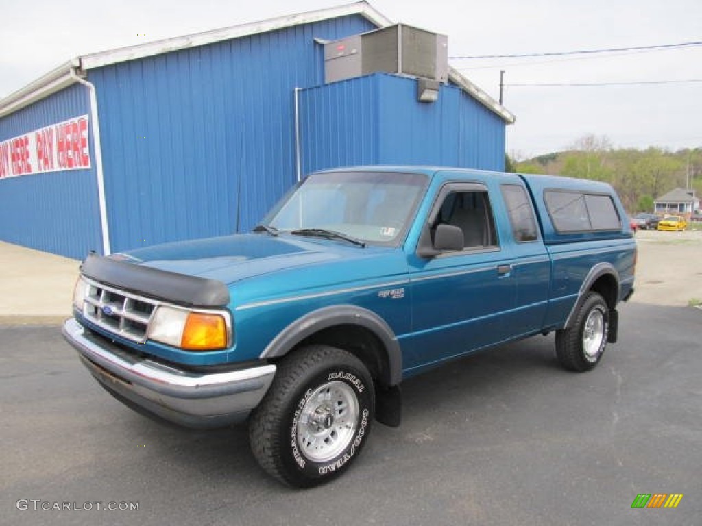 1994 Ranger XLT Extended Cab 4x4 - Cayman Green Metallic / Grey photo #1