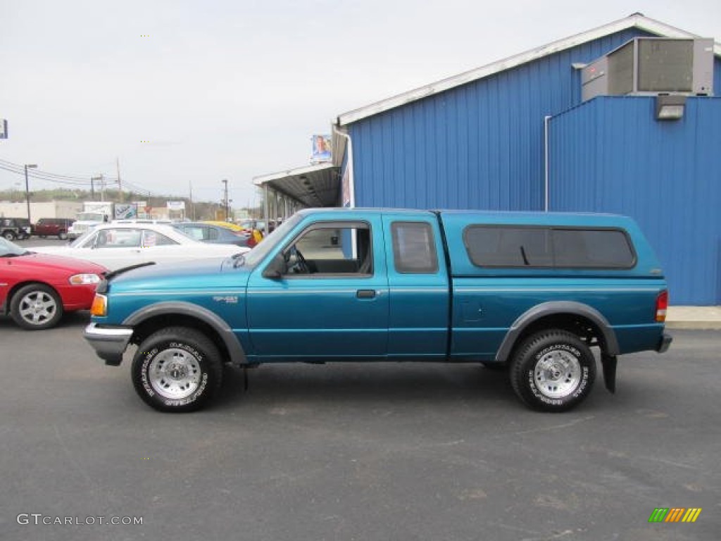 1994 Ranger XLT Extended Cab 4x4 - Cayman Green Metallic / Grey photo #2