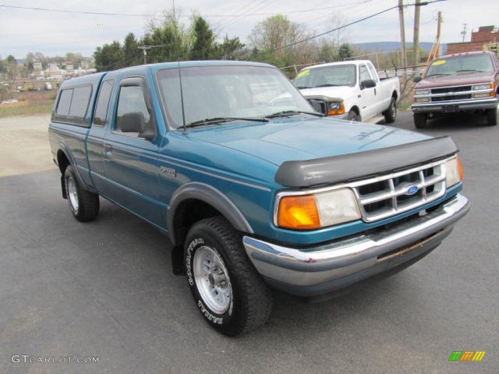 1994 Ranger XLT Extended Cab 4x4 - Cayman Green Metallic / Grey photo #5