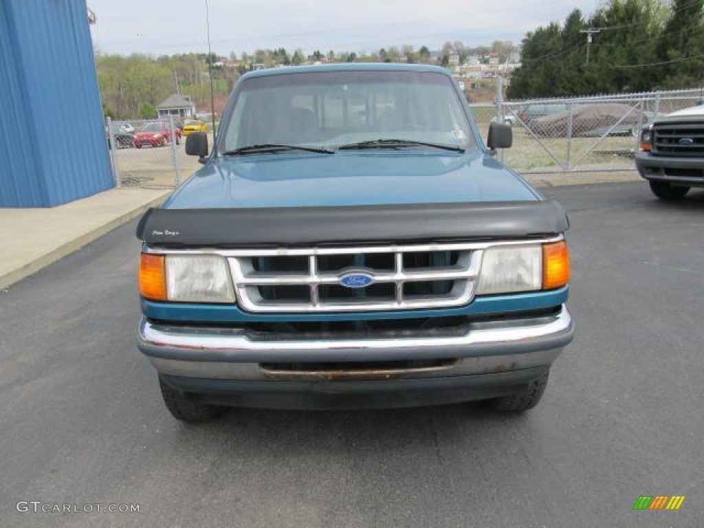 1994 Ranger XLT Extended Cab 4x4 - Cayman Green Metallic / Grey photo #6