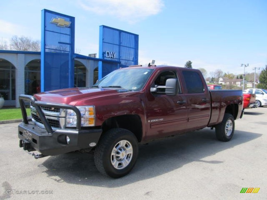 2009 Silverado 2500HD LT Crew Cab 4x4 - Dark Cherry Metallic / Ebony photo #1