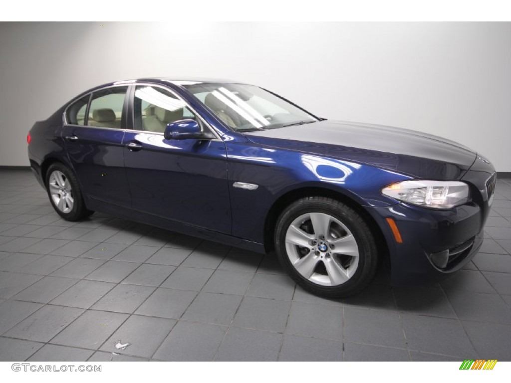 2011 5 Series 528i Sedan - Deep Sea Blue Metallic / Venetian Beige photo #1