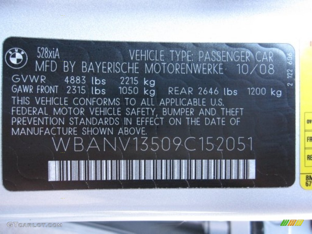 2009 5 Series 528xi Sedan - Titanium Silver Metallic / Black photo #23