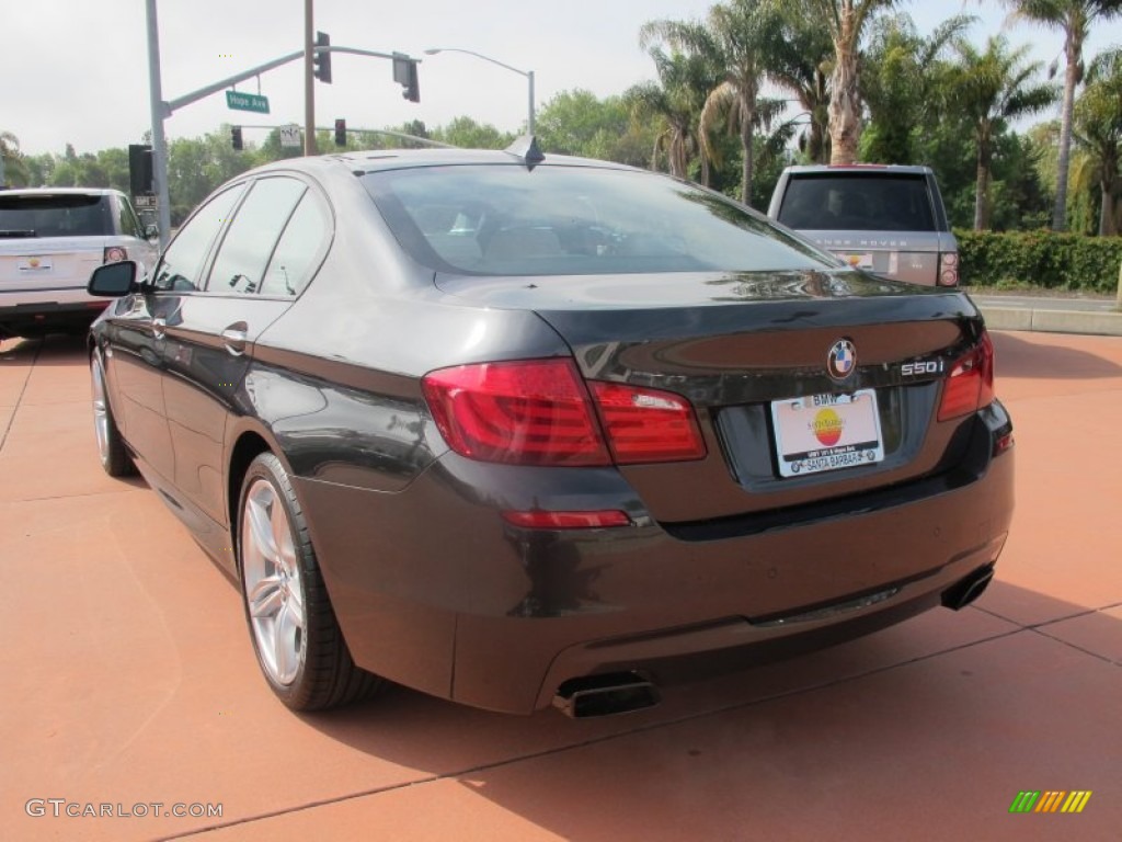 2012 5 Series 550i Sedan - Dark Graphite Metallic II / Oyster/Black photo #3