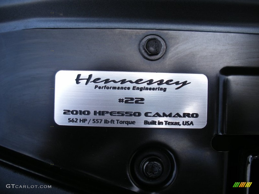 2010 Chevrolet Camaro SS Hennessey HPE550 Supercharged Coupe Info Tag Photos
