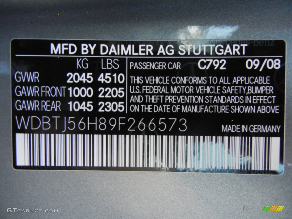 2009 CLK Color Code 792 for Palladium Silver Metallic Photo #63122921