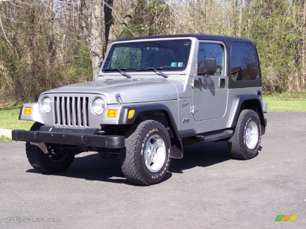 2000 Wrangler Sport 4x4 - Silverstone Metallic / Agate photo #1