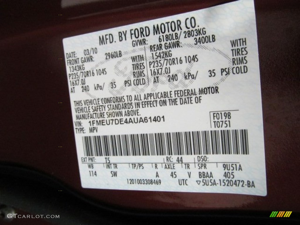 2010 Ford Explorer XLT 4x4 Parts Photos