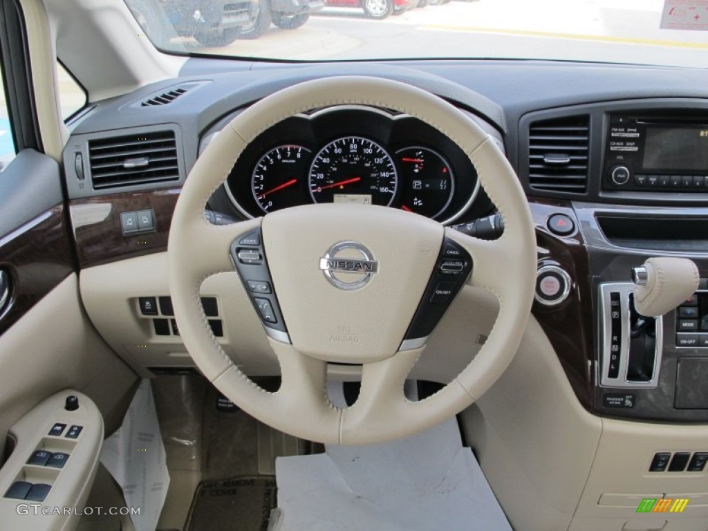 2012 Nissan Quest 3.5 SL Beige Steering Wheel Photo #63126143