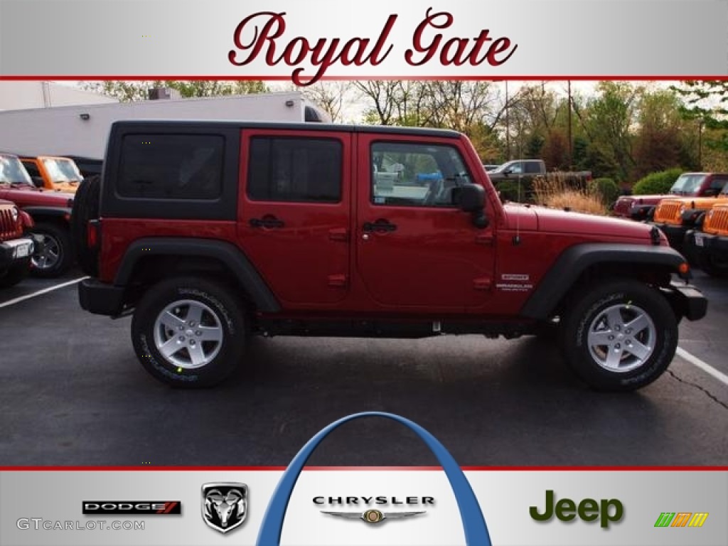 2012 Wrangler Unlimited Sport S 4x4 - Flame Red / Black photo #1