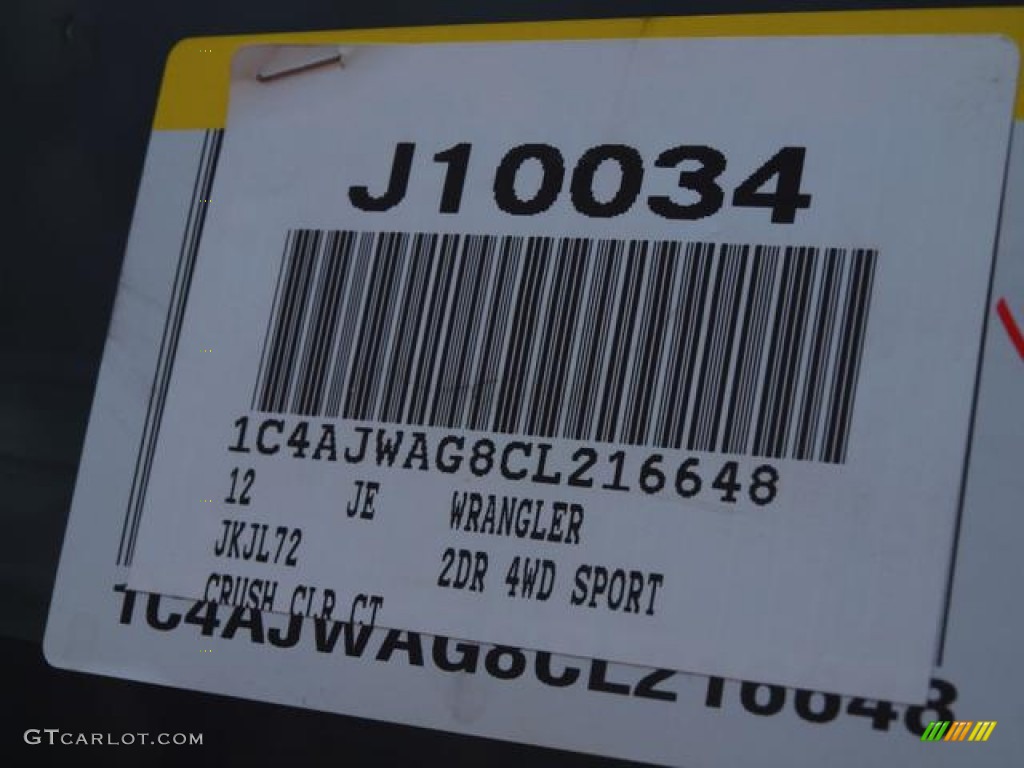2012 Wrangler Sport S 4x4 - Crush Orange / Black photo #6