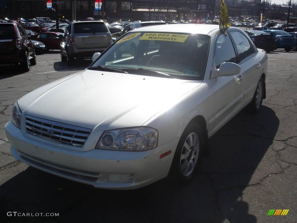 2001 Optima LX V6 - Pearl White / Gray photo #8