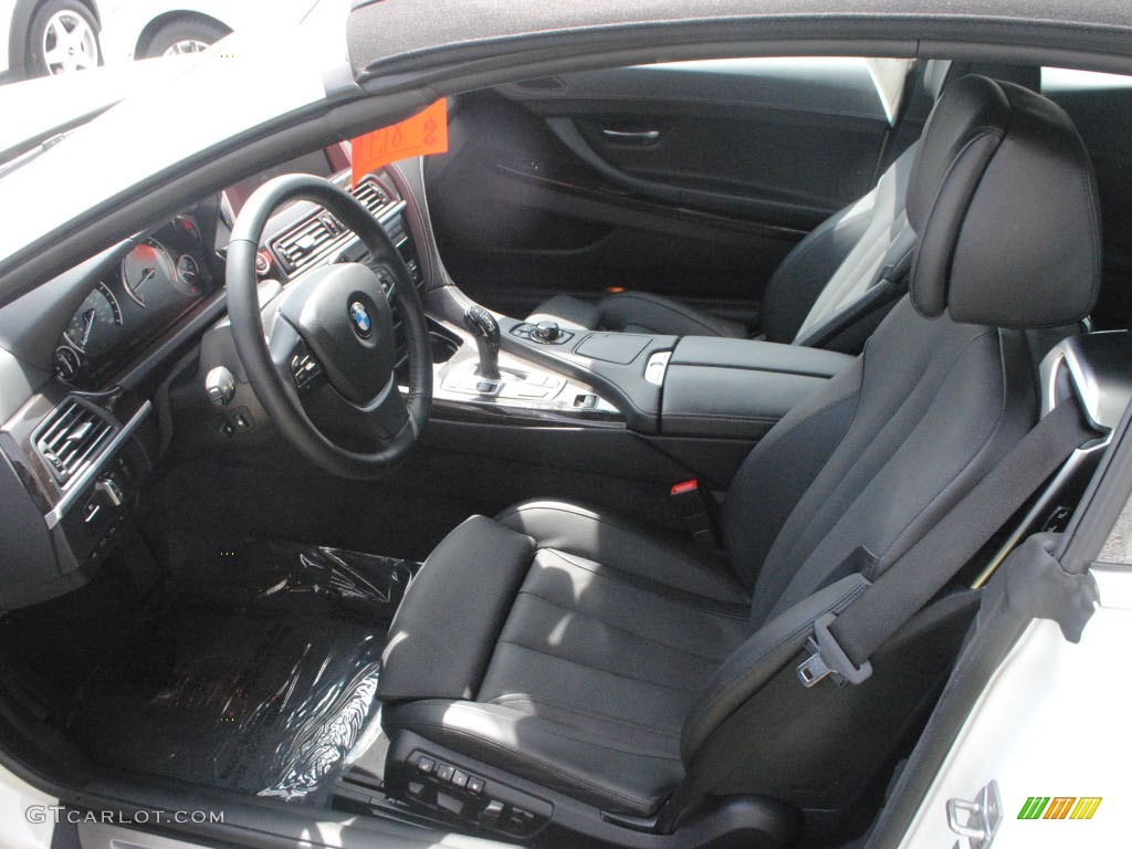 Black Nappa Leather Interior 2012 BMW 6 Series 650i Convertible Photo #63131618