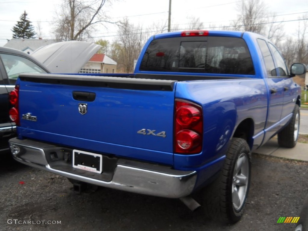 2008 Ram 1500 Big Horn Edition Quad Cab 4x4 - Electric Blue Pearl / Medium Slate Gray photo #2