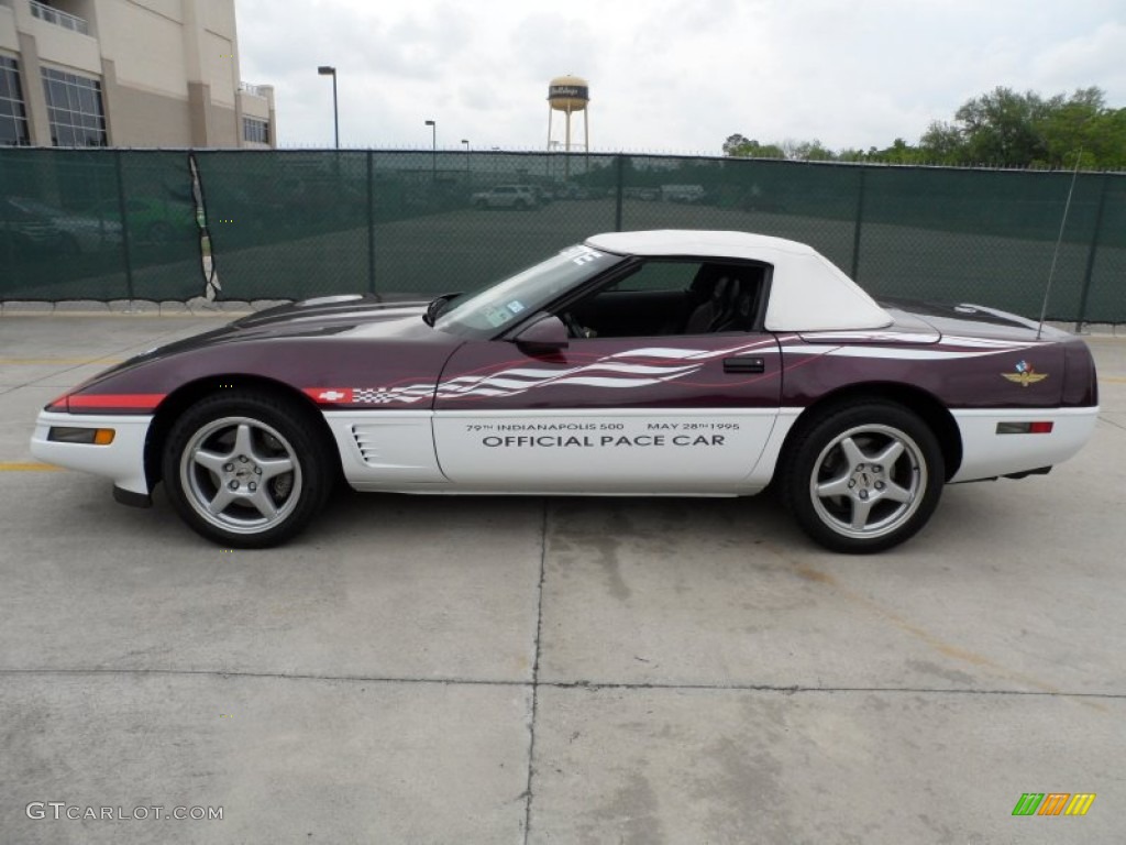 Dark Purple Metallic/Arctic White 1995 Chevrolet Corvette Indianapolis 500 Pace Car Convertible Exterior Photo #63140411