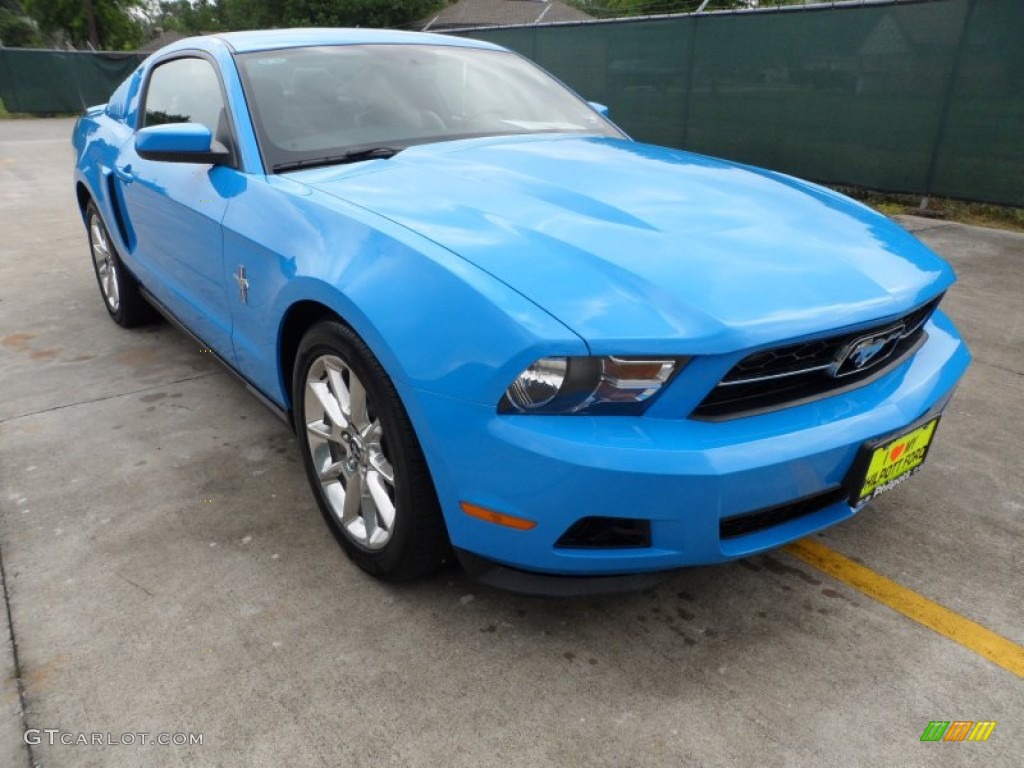 2011 Mustang V6 Premium Coupe - Grabber Blue / Charcoal Black photo #1