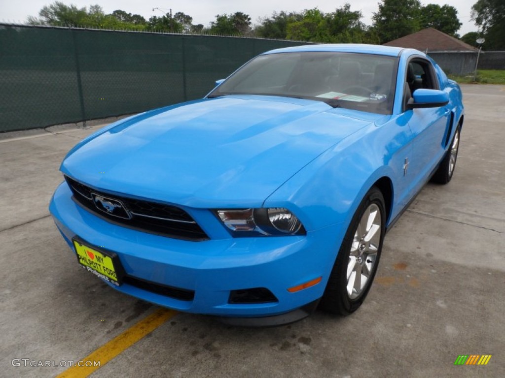 Grabber Blue 2011 Ford Mustang V6 Premium Coupe Exterior Photo #63141493