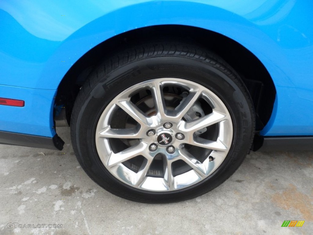 2011 Mustang V6 Premium Coupe - Grabber Blue / Charcoal Black photo #12